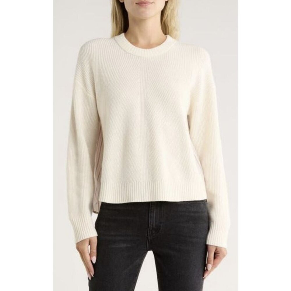 10 Crosby Derek Lam Mixed Media Wool Blend Sweater Size Xl Nwt